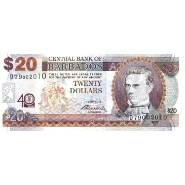 Barbados 20 Dollars 2012 P72