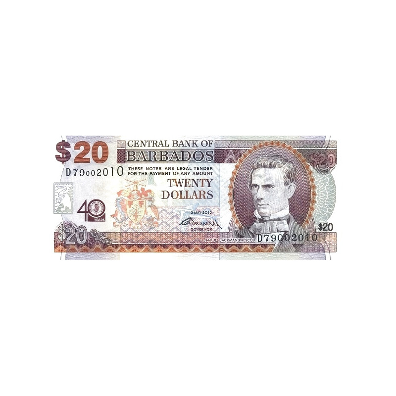 Barbados 20 Dollars 2012 P72