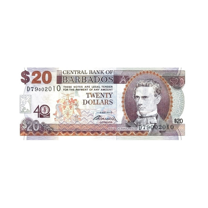 Barbados 20 Dollars 2012 P72