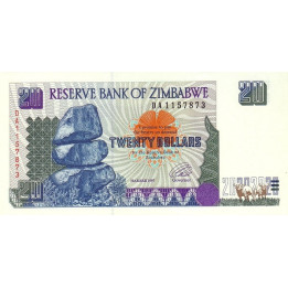 Zimbabwe 20 Dollars 1997 P7