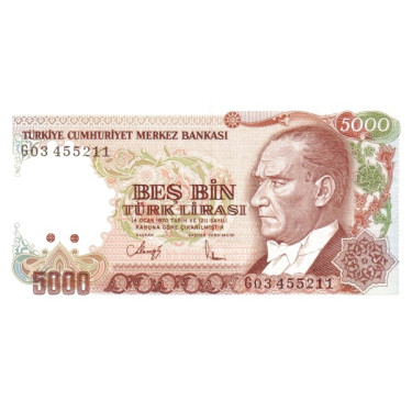Turkey 5000 Lira 1970 P198