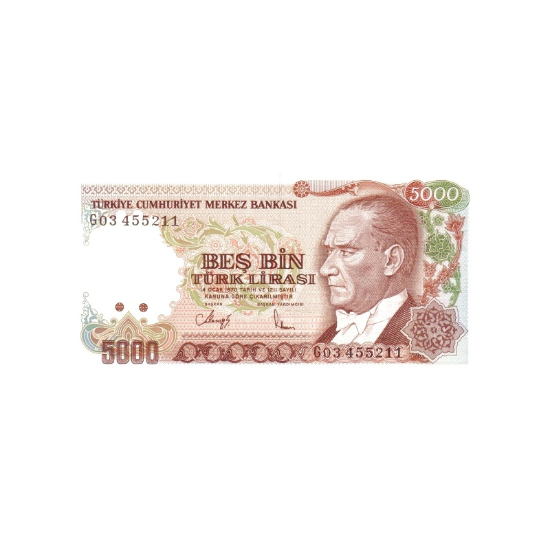 Turkey 5000 Lira 1970 P198