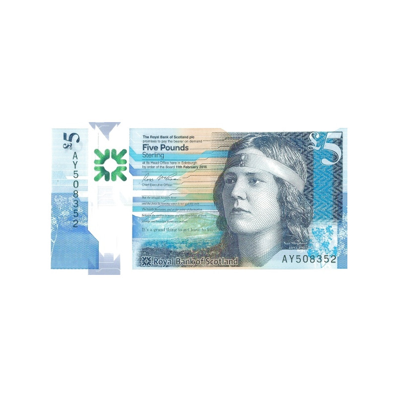 Scotland 5 Pounds 2016 RBS P370