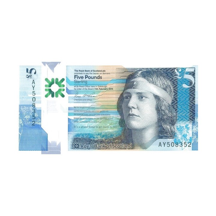 Scotland 5 Pounds 2016 RBS P370