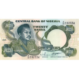 Nigeria 20 Naira 2001 P26g
