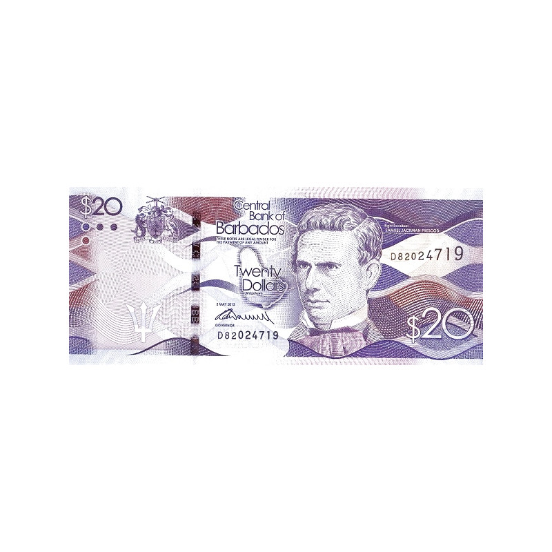 Barbados 20 Dollars 2013 P76a