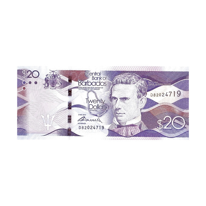 Barbados 20 Dollars 2013 P76a