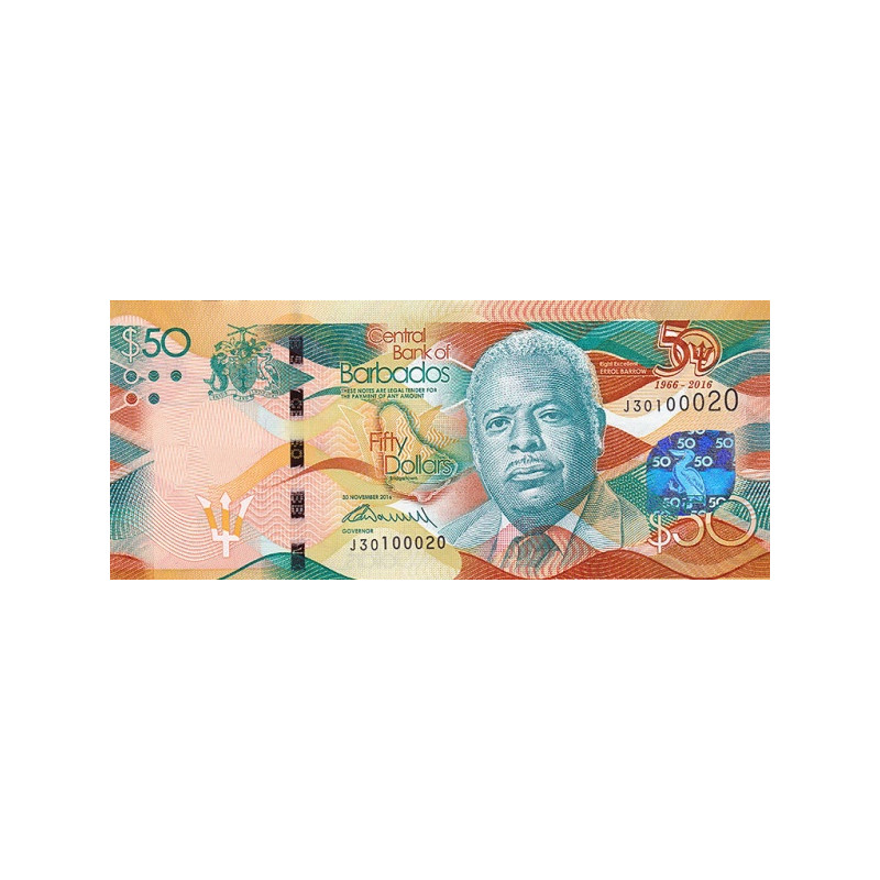 Barbados 50 Dollars 2016 P79