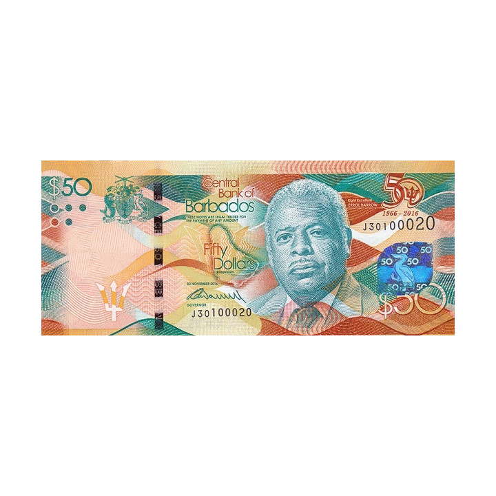 Barbados 50 Dollars 2016 P79