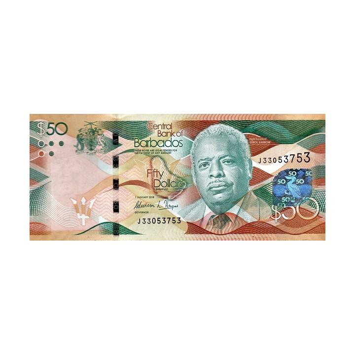 Barbados 50 Dollars 2018 P77c