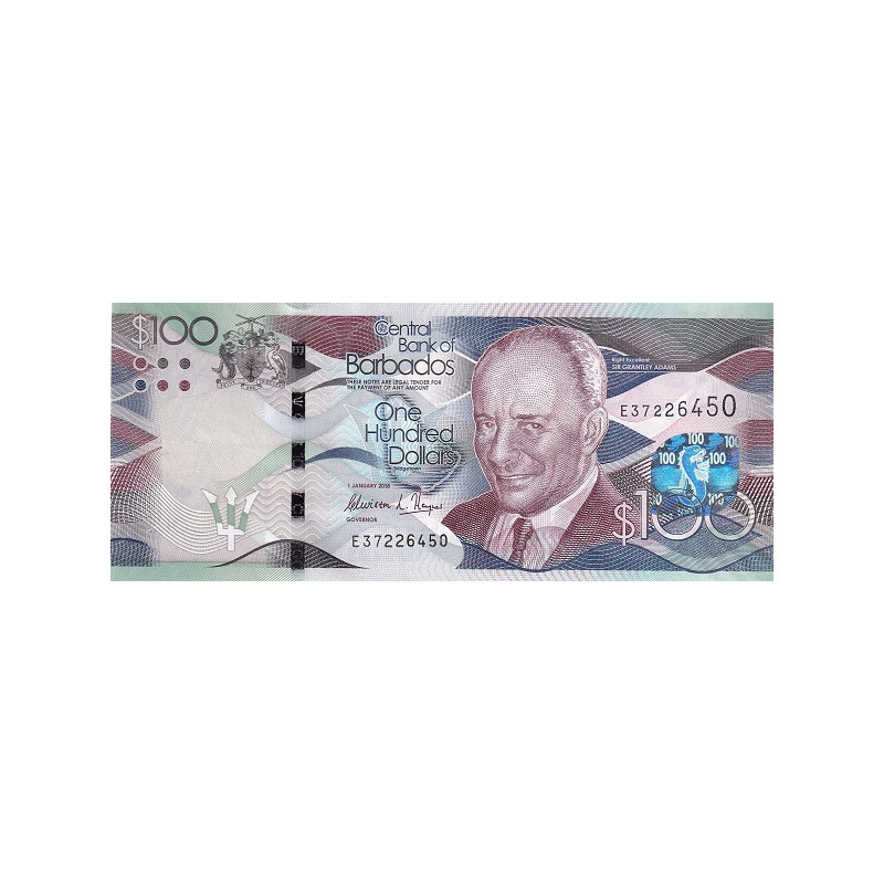 Barbados 100 Dollars 2018 P78d