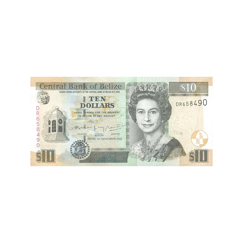 Belize 10 Dollars 2020 P68f