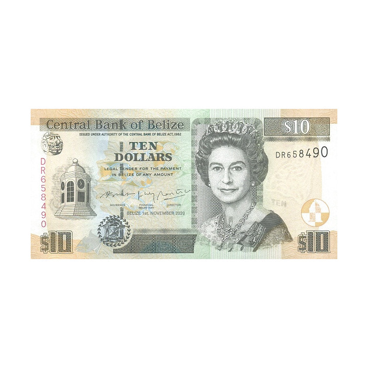 Belize 10 Dollars 2020 P68f
