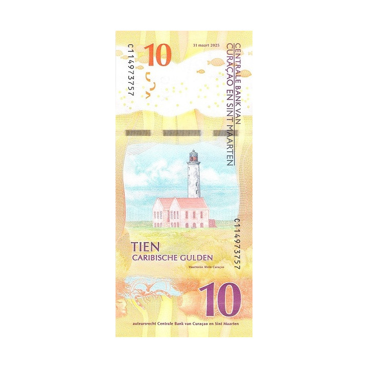 Curaçao och Sint Maarten 10 Caribbean Gulden 2025 P1