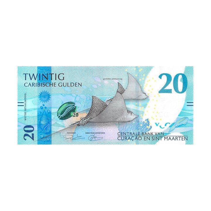 Curaçao and Sint Maarten 20 Caribbean Guilder 2025 P2