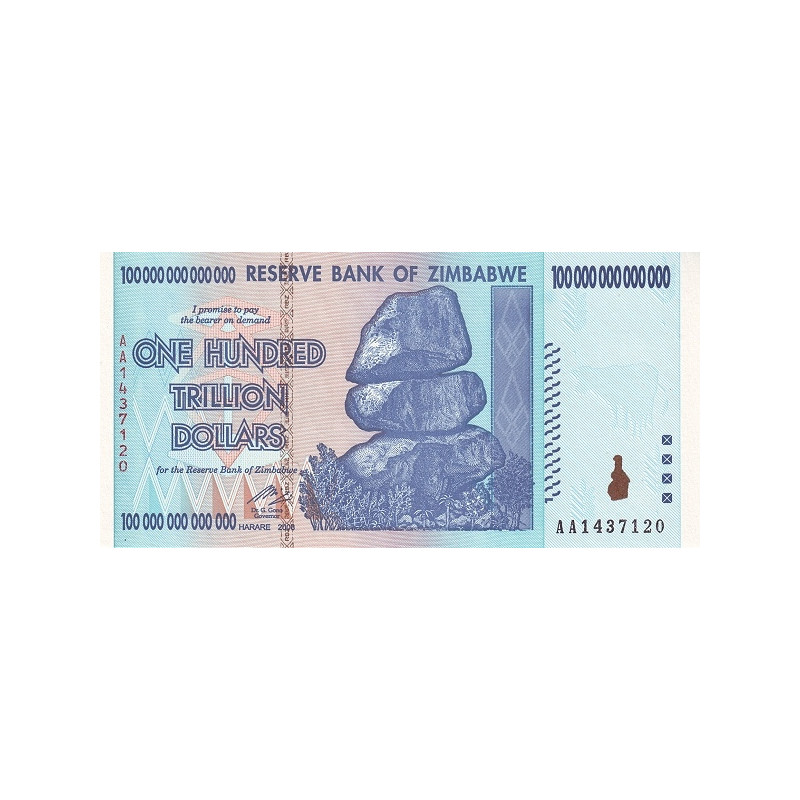 Zimbabwe 100 Trillion Dollars 2008 P91