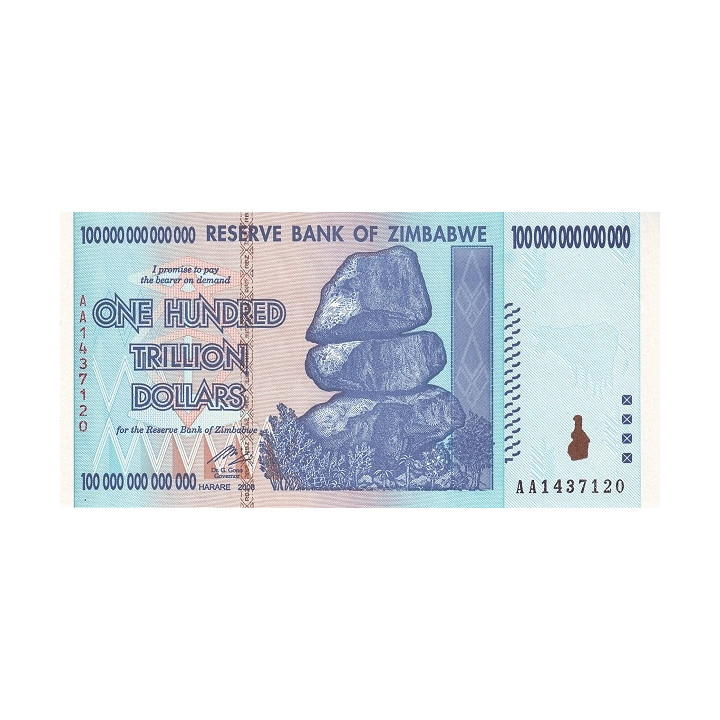 Zimbabwe 100 Trillion Dollars 2008 P91