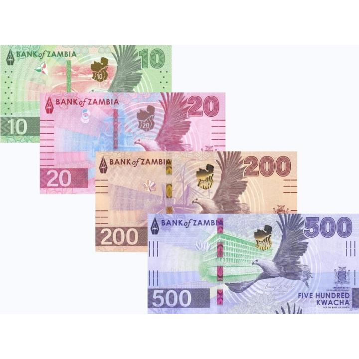 Zambia Kwacha 2024 10-20-200-500 Set