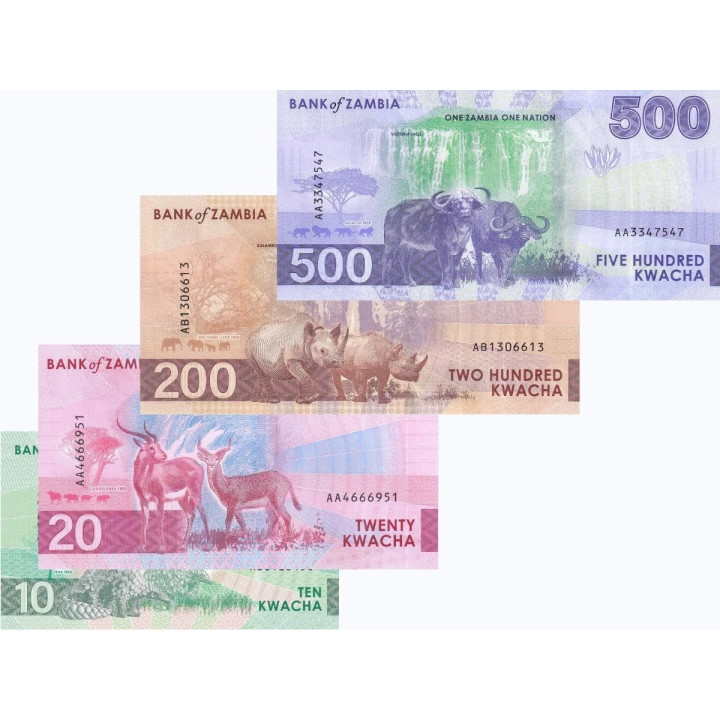 Zambia Kwacha 2024 10-20-200-500 Set