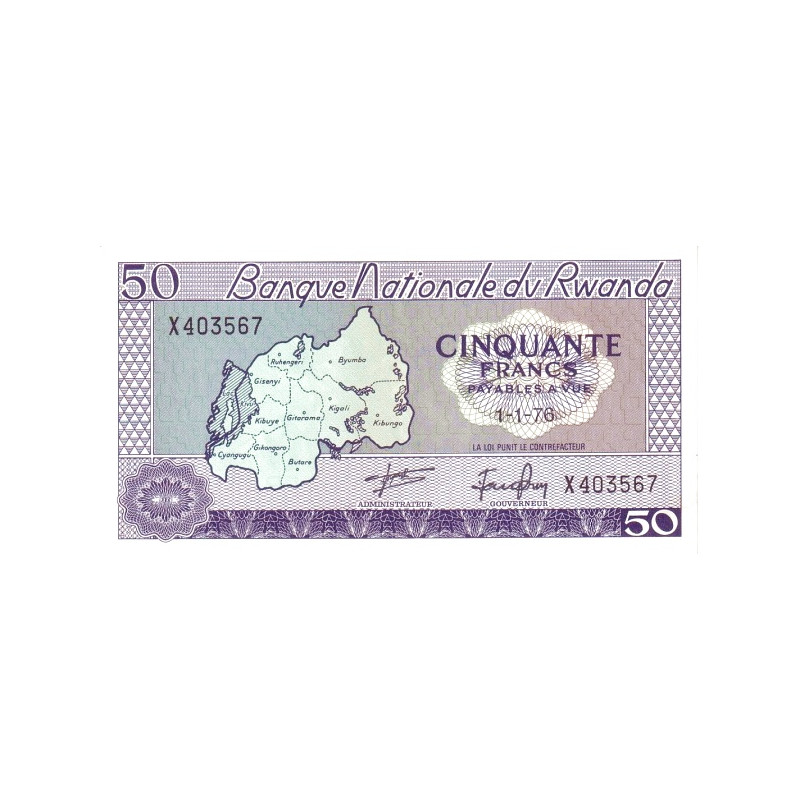 Rwanda 50 Francs 1976 P7c