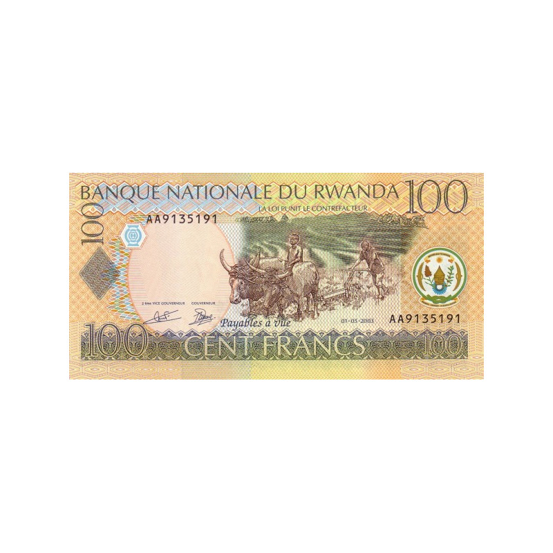 Rwanda 100 Francs 2003 P29a