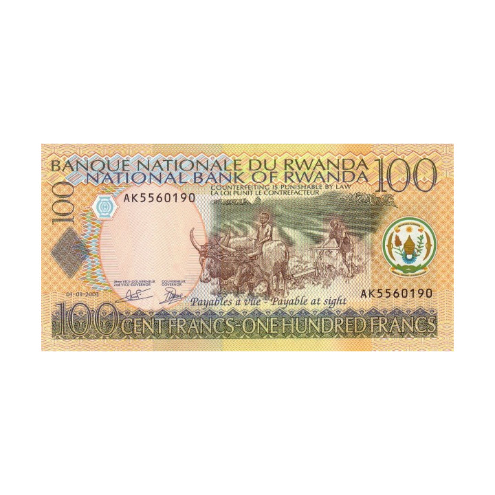 Rwanda 100 Francs 2003 P29b