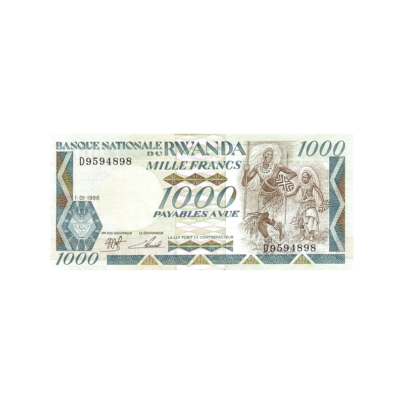 Rwanda 1000 Francs 1988 P21