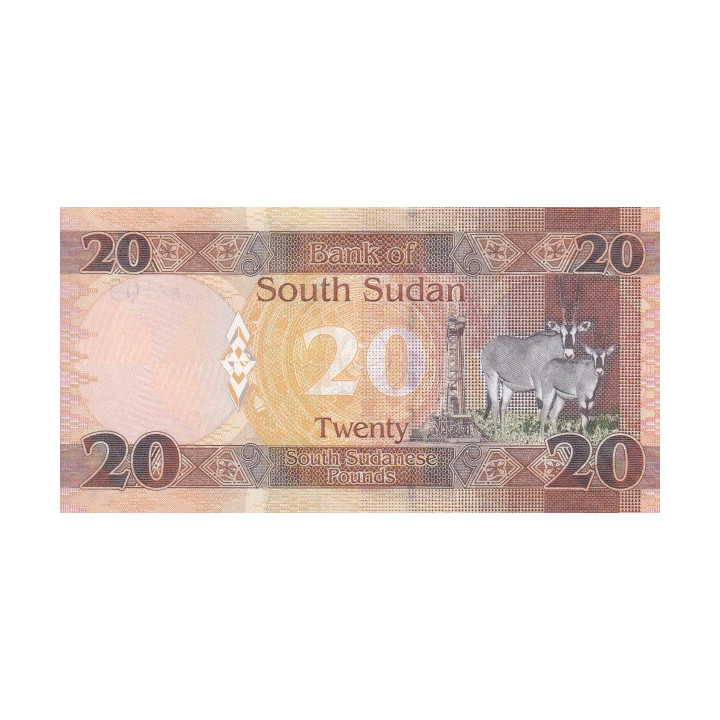 Sydsudan 20 Pounds 2016 P13b
