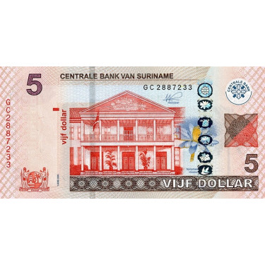 Suriname 5 Dollars 2020 P162c