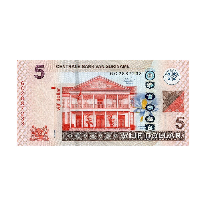 Surinam 5 Dollars 2020 P162c