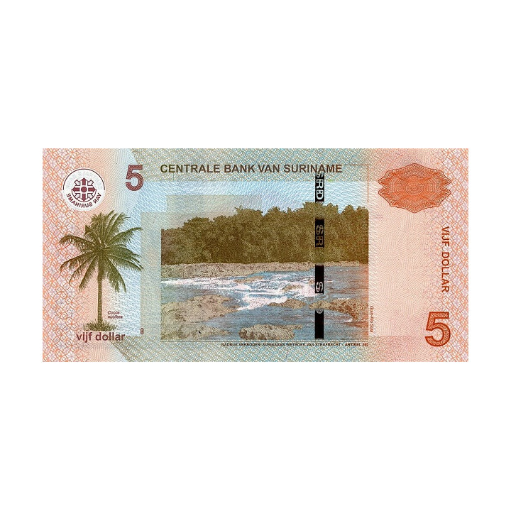 Surinam 5 Dollars 2020 P162c