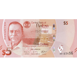 Belize 5 Dollars 2025 P74