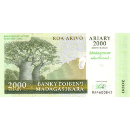 Madagascar 2000 Ariary 2007 P-93