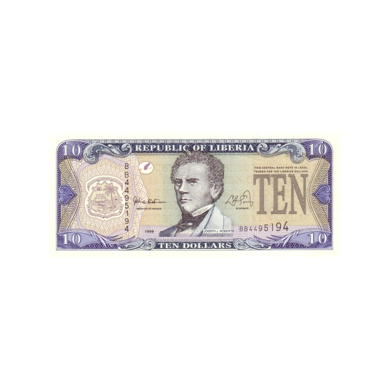 Liberia 10 Dollars 1999 P22