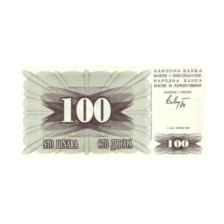 Bosnien Hercegovina 100 Dinara 1992 P13