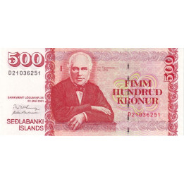 Iceland 500 Kronur 2001 P58a1