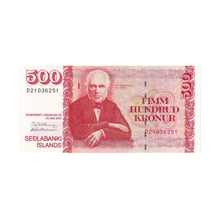 Island 500 Kronur 2001 P58a1