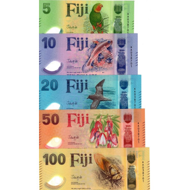Fiji Dollars 2025 set polymer matching serial numbers