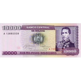 Bolivia 10000 Pesos Bolivianos 1984 P169