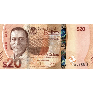 Belize 20 Dollars 2025 P76
