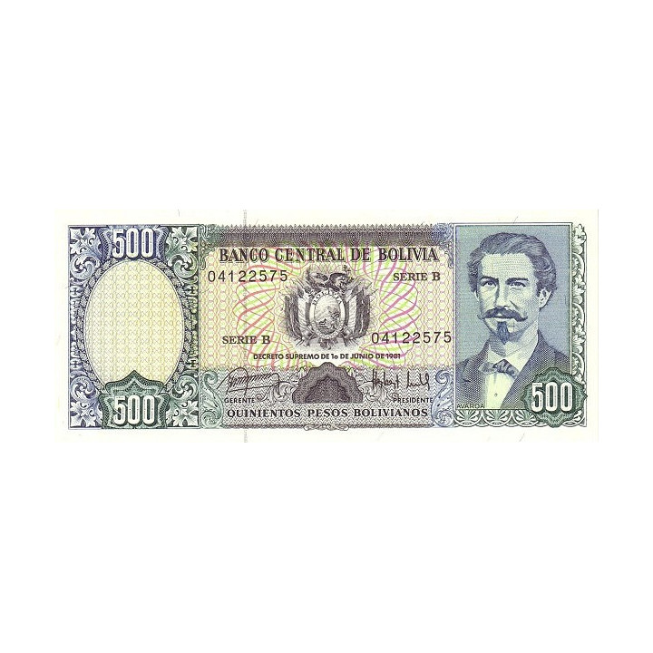 Bolivia 500 Pesos Bolivianos 1981 P166