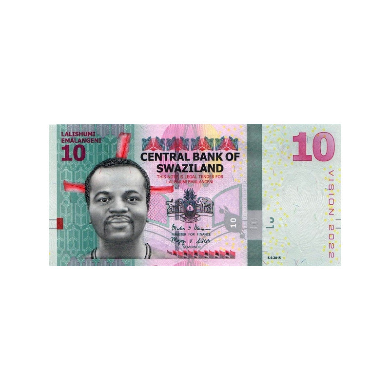 Swaziland 10 Emalangeni 2015 P-41