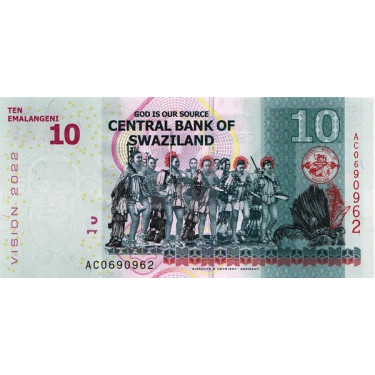 Swaziland 10 Emalangeni 2015 P-41
