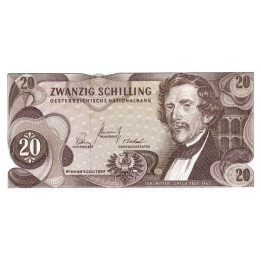 Österrike 20 Schilling 1967 P142a1 aUNC