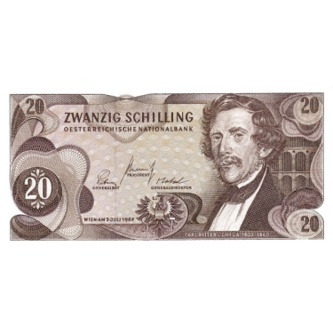 Österrike 20 Schilling 1967 P142a1 aUNC