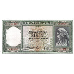 Grekland 1000 Drachmai 1939 P110