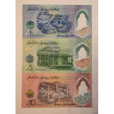 Brunei 1-5-10 Dollars 2024 (2026) set