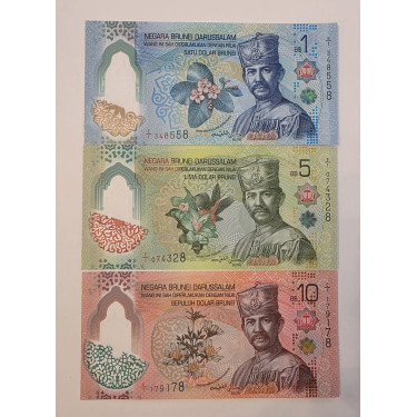 Brunei 1-5-10 Dollars 2024 (2026) set
