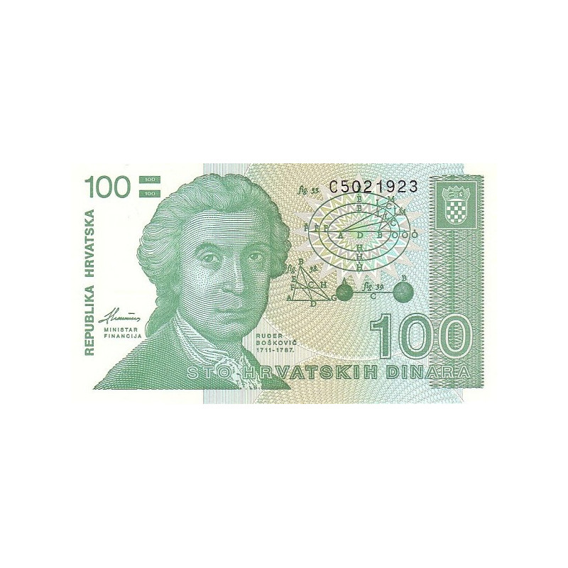 Croatia 100 Dinara 1991 P20