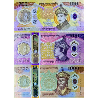 Bhutan set 100-500-1000 Ngultrum 2025